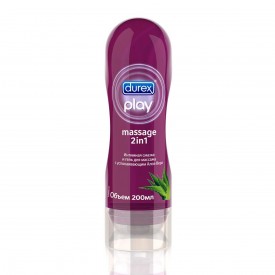 Интимная смазка и гель для массажа DUREX Play Massage 2in1 с алоэ вера - 200 мл.